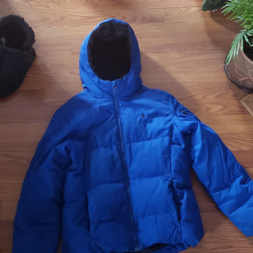 Boys royal blue polo winter coat